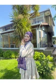 MODA Timeless Wieve Serisi Etnik Desen Şal Mor - 5