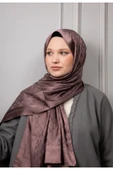 MODA Üçgen Desen Parlak Jakar Şal Kahve - 2