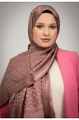 MODA Geometrik Desen Parlak Jakar Şal Vizon - 1