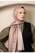 MODA Zincir Desen Parlak Jakar Şal Küllü Vizon - 1