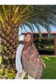 MODA Soft Pamuk Etnik Desen Şal Kahve - 2