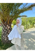 MODA Pamuk Caz Şal Beyaz - 1