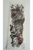 Kruvazör Sinirli Dragon 1 Hafta Kalıcı Tam Kol Bacak Yapıştırma Geçici Dövme 46 CM - 1