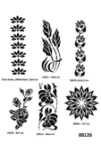 Kruvazör Kadın Mandala ve Çiçek desenleri Geçici Dövme Şablonu Seti - 1