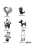 Kruvazör Çocuksu Modeller 6 Adet Geçici Dövme Şablonu Tattoo Stencil Modelleri - 1