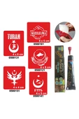 Kruvazör Türkçülük Sembolleri  Hint Kınası ile Geçici Dövme Yapma Seti - 1