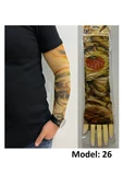 Kruvazör Giyilebilir Dövme Çift Kol 2 Adet Kol Çorap Dövmesi Sleeve tattoo Model26 - 1