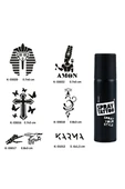 Kruvazör Farklı İnançlar Spray Tattoo Geçici Dövme Seti Dark Sprey Dövme Kiti - 1