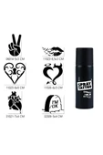 Kruvazör Öpücük Ve Kalp Sprey Dövme Seti Spray Tatto - 1
