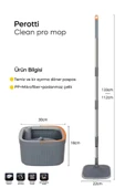 Kapris Clean Pro Mop Temizlik Seti Temiz Kirli Suyu Ayırma Özellikli Mop - 4