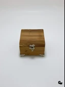 Doğal Ahşap Takı Kutusu Ahşap Saklama Kutusu(KİRAZ AĞACI)(BOY:12cm EN:12cm Yük:8cm) BOY:12cm EN:12cm YÜK:8cm - 4