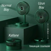 Sessiz Masa Vantilatörü 3 Modlu Katlanabilir Usb Şarjlı Taşınabilir Portatif Teleskopik Araç İçi Oto - 4