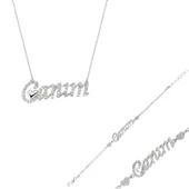 Kruvazör Gümüş Canım Yazılı Kalp Bayan Set - 1