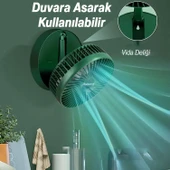 Sessiz Masa Vantilatörü 3 Modlu Katlanabilir Usb Şarjlı Taşınabilir Portatif Teleskopik Araç İçi Oto - 7