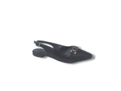 Zerhan 250 Kadın Siyah Tokalı Baskı Desenli Arkası Açık Babet Ayakkabı thumbnail 2