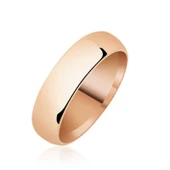 Süpertrend 5 mm Düz Bombeli Rose Gümüş Alyans - 1