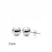 Kruvazör Gümüş Top Küpe - 5 mm - 2