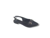 Zerhan 250 Kadın Siyah Tokalı Baskı Desenli Arkası Açık Babet Ayakkabı thumbnail 4