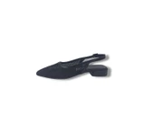 Zerhan 155 Kadın Siyah Pırıltılı Dantel File Arkası Açık Babet Ayakkabı thumbnail 2