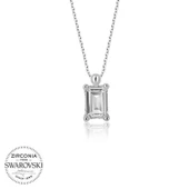 Süpertrend Swarovski Taşlı Gümüş Baget Tektaş Bayan Kolye - 1