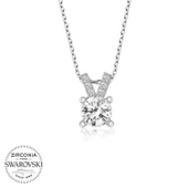 Süpertrend Swarovski Taşlı Gümüş Tektaş Bayan Kolye - 1