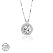 Süpertrend Swarovski Taşlı Gümüş Çember Tektaş Bayan Kolye - 1