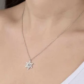 Süpertrend Swarovski Taşlı Gümüş Kartanesi Bayan Kolye - 2