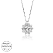 Süpertrend Swarovski Taşlı Gümüş Tektaş Bayan Kolye - 1