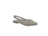 Zerhan 250 Kadın Krem Tokalı Baskı Desenli Arkası Açık Babet Ayakkabı thumbnail 2