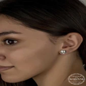 Süpertrend Swarovski Crystal Taşlı Gümüş Çivili Kadın Küpe - 2