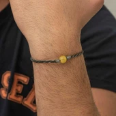 Süpertrend Gümüş Damla Kehribar Kazaziye Örgü Bileklik - 3