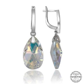 Süpertrend Swarovski Crystal Taşlı Gümüş Damla Sallantılı Kadın Küpe - 1