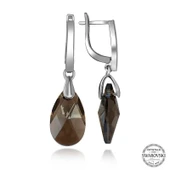 Süpertrend Swarovski Crystal Taşlı Gümüş Damla Sallantılı Kadın Küpe - 1