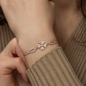 Kruvazör Gümüş Rose Yonca Bileklik - 2