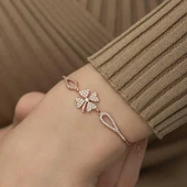 Kruvazör Gümüş Rose Yonca Bileklik - 3