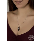 Süpertrend Swarovski Crystal Taşlı Top Zincir Gümüş Kadın Kolye - 2