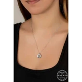 Süpertrend Swarovski Crystal Taşlı Çerçeveli Gümüş Kadın Kolye - 2