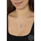 Süpertrend Swarovski Crystal Taşlı Top Zincir Baget Gümüş Kadın Kolye - 2