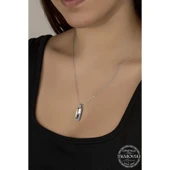 Süpertrend Swarovski Crystal Taşlı Baget Gümüş Kadın Kolye - 2
