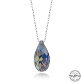 Süpertrend Swarovski Crystal Taşlı Drop Kesim Gümüş Kadın Kolye - 1