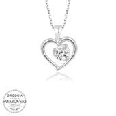 Kruvazör Swarovski Taşlı Gümüş Kalp Bayan Kolye - 1