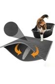Büyük Boy Elekli Kedi Tuvaleti Önü Paspası Kedi Kumu Paspası 80x60cm - 2