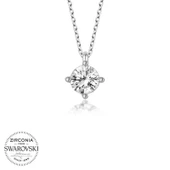 Kruvazör Swarovski Taşlı Gümüş Tektaş Bayan Kolye - 1