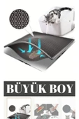 Büyük Boy Elekli Kedi Tuvaleti Önü Paspası Kedi Kumu Paspası 80x60cm - 1