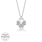 Kruvazör Swarovski Taşlı Gümüş Yonca Bayan Kolye - 1