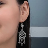 Süpertrend Gümüş Telkari Sallantılı Kadın Küpe - 5