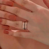 Süpertrend Gümüş Rose Zirkon Taşlı Kadın Yüzük - 2
