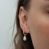 Süpertrend Gümüş Rose Damla İnci Kadın Küpe - 4