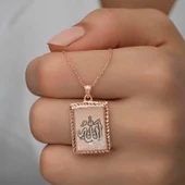 Kruvazör Gümüş Rose Allah Yazılı Kadın Kolye - 6