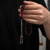 Süpertrend Gümüş Püskül Sıkma Kehribar Tesbih - 2